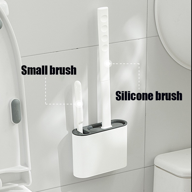 GURET TPR tualeto šepetys Sieninis silikoninis tualeto šepetys su laikikliu Nusausinami valymo įrankiai Namų vonios reikmenų rinkiniai