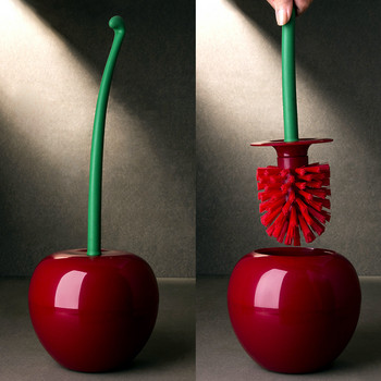 Creative Lovely Cherry Shape Lavatory Brush Brush & Holder Σετ Κόκκινη βούρτσα τουαλέτας θήκη τουαλέτας αξεσουάρ μπάνιου