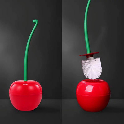 Creative Lovely Cherry Shape tualeto šepetys tualeto šepečių ir laikiklių rinkinys Raudonas tualeto šepetėlių tualeto laikiklis vonios kambario priedai