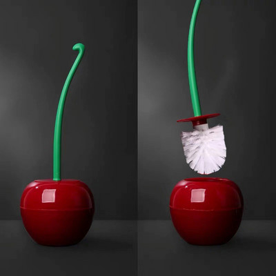 Creative Lovely Cherry Shape tualeto šepetys tualeto šepečių ir laikiklių rinkinys Raudonas tualeto šepetėlių tualeto laikiklis vonios kambario priedai