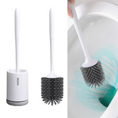 TPR Flex tualeto šepetys su laikikliu rinkinys ilga rankena guminis silikoninis valiklio šepetys, montuojamas ant sienos, nepralaidus wc vonios kambario priedai