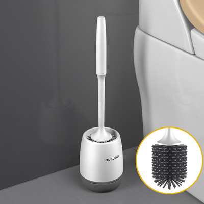 TPR Flex tualeto šepetys su laikikliu rinkinys ilga rankena guminis silikoninis valiklio šepetys, montuojamas ant sienos, nepralaidus wc vonios kambario priedai