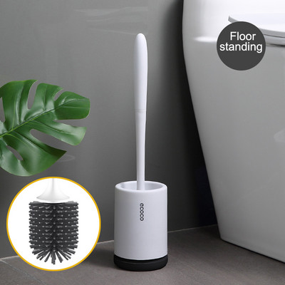 TPR Flex tualeto šepetys su laikikliu rinkinys ilga rankena guminis silikoninis valiklio šepetys, montuojamas ant sienos, nepralaidus wc vonios kambario priedai