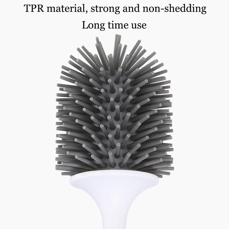 TPR Flex tualeto šepetys su laikikliu rinkinys ilga rankena guminis silikoninis valiklio šepetys, montuojamas ant sienos, nepralaidus wc vonios kambario priedai