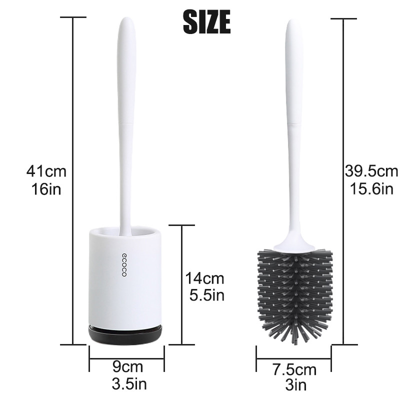 TPR Flex tualeto šepetys su laikikliu rinkinys ilga rankena guminis silikoninis valiklio šepetys, montuojamas ant sienos, nepralaidus wc vonios kambario priedai