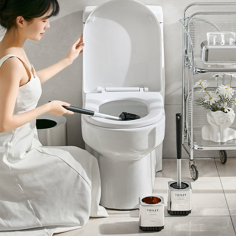 Zidna četka za WC krom s držačem za WC školjku Nepropusna četka za čišćenje kupaonice Set WC pribora Gumena četka za kućanstvo