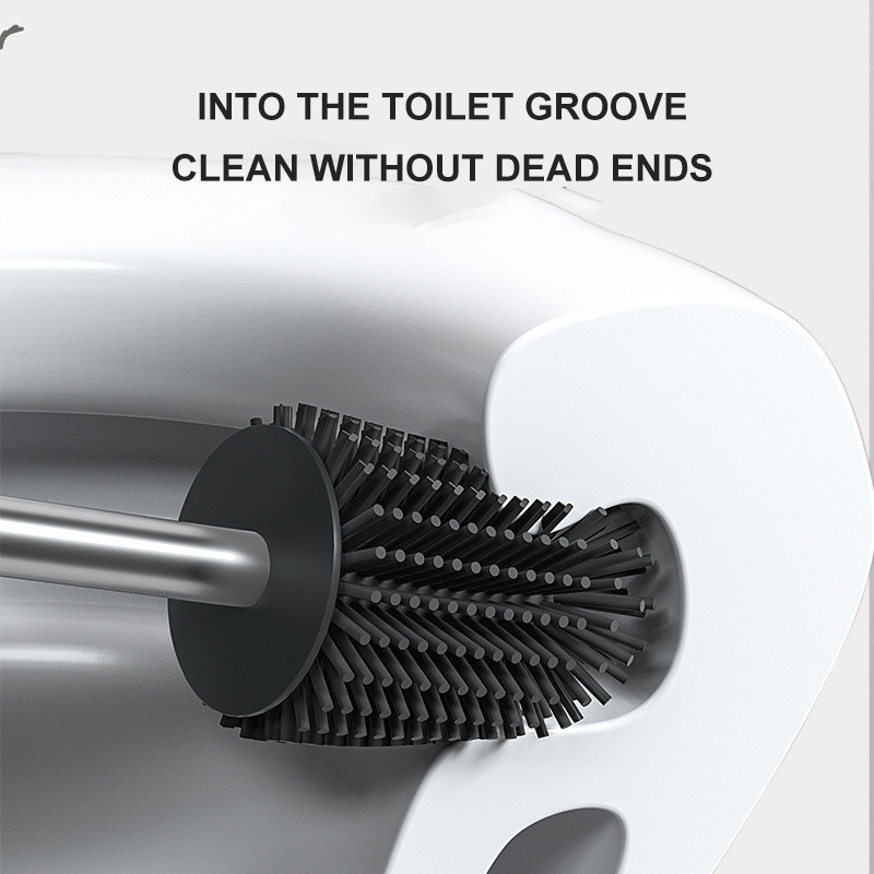 Zidna četka za WC krom s držačem za WC školjku Nepropusna četka za čišćenje kupaonice Set WC pribora Gumena četka za kućanstvo