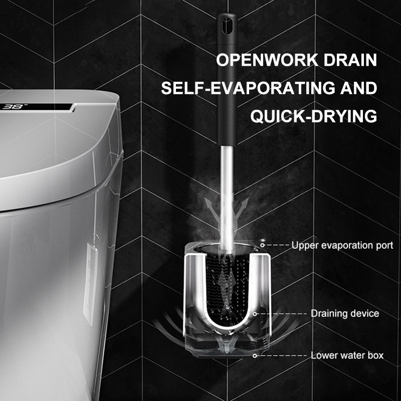 Zidna četka za WC krom s držačem za WC školjku Nepropusna četka za čišćenje kupaonice Set WC pribora Gumena četka za kućanstvo