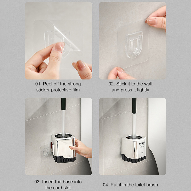 Zidna četka za WC krom s držačem za WC školjku Nepropusna četka za čišćenje kupaonice Set WC pribora Gumena četka za kućanstvo