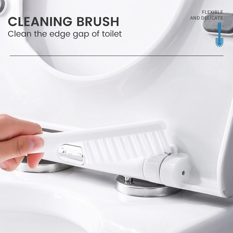 Sieninis silikoninis tualeto šepetys su laikikliu ir stūmokliu, skirtas vonios kambario laikymui ir organizavimui kompaktiško šveitimo valymo rinkinys