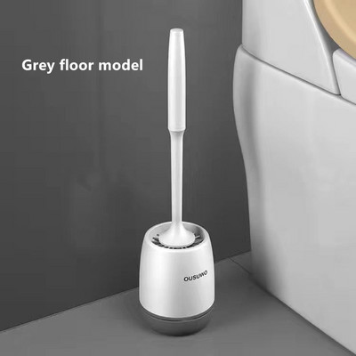 TPR silikoninės galvutės tualeto šepetys Greitai nusausinantis valymo įrankis Prie sienos arba ant grindų stovinčio valymo šepečio vonios kambario priedai