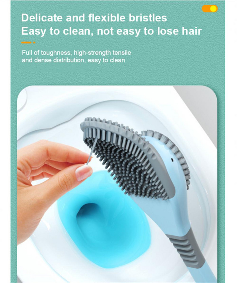 Tualeto šepetys Nardymo antis Minkšti plaukai Daugiakampiai ilga rankena Valymo šepetys Sieninis ploviklis Tualeto įrankiai Vonios tualeto priedai