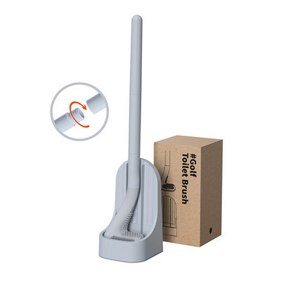 Perie de toaletă din silicon de golf pentru depozitarea și organizarea băii Instrument de curățare a băii Accesorii pentru WC Perie de toaletă