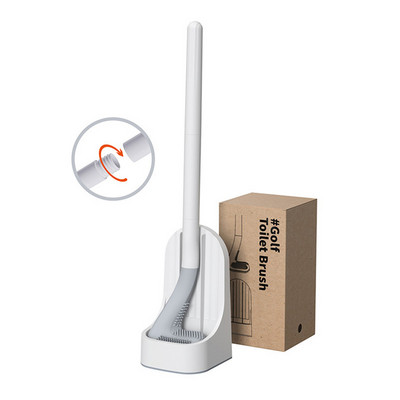 Perie de toaletă din silicon de golf pentru depozitarea și organizarea băii Instrument de curățare a băii Accesorii pentru WC Perie de toaletă