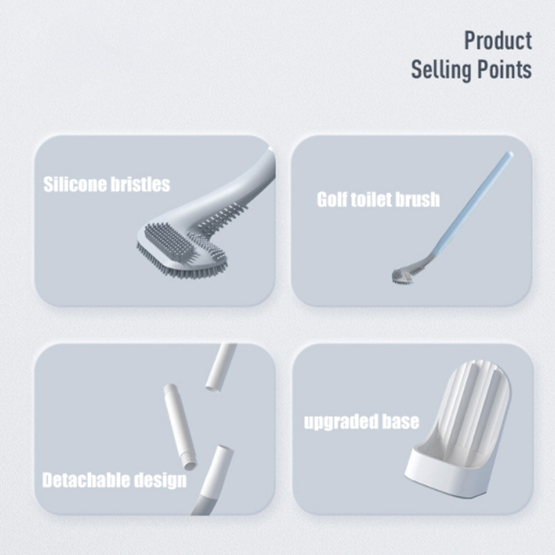 Perie de toaletă din silicon de golf pentru depozitarea și organizarea băii Instrument de curățare a băii Accesorii pentru WC Perie de toaletă