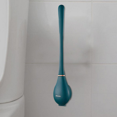 Perie de toaletă din silicon Instrument de curățare automată montat pe perete Perie pentru decalaj pentru Wc Perie flexibilă pentru agățat Accesorii pentru baie