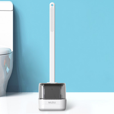 Perie de toaletă din silicon Instrument de curățare automată montat pe perete Perie pentru decalaj pentru Wc Perie flexibilă pentru agățat Accesorii pentru baie