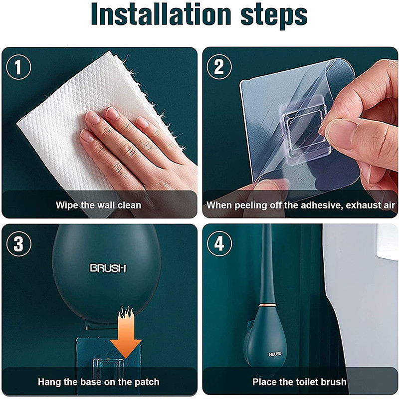 Perie de toaletă din silicon Instrument de curățare automată montat pe perete Perie pentru decalaj pentru Wc Perie flexibilă pentru agățat Accesorii pentru baie