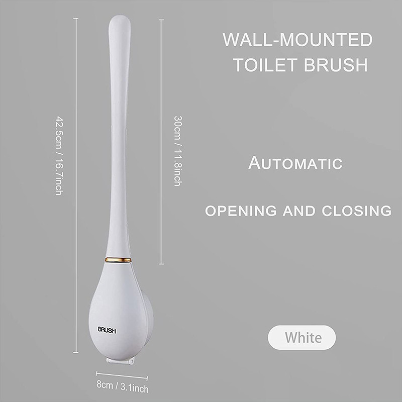 Perie de toaletă din silicon Instrument de curățare automată montat pe perete Perie pentru decalaj pentru Wc Perie flexibilă pentru agățat Accesorii pentru baie