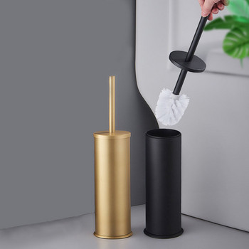 Луксозен златен черен алуминиев държач за тоалетна четка Комплект четка за почистване на баня Стояща на пода домакинска четка за почистване на баня