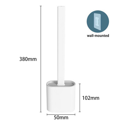 Joybos silikoninis tualeto šepetys su pagrindu, lankstus, minkštas plokščias šerelis, šepečio laikiklio rinkinys vonios kambario valymo įrankiui WC priedai
