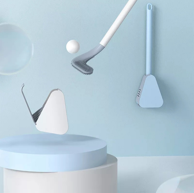 UOSU naujas tualeto šepetėlis silikoninis šepetys tualeto diržas greitai džiūstantis stovas kūrybingas valymo šepetys plokščia galvutė minkštas plaukų valymo šepetys