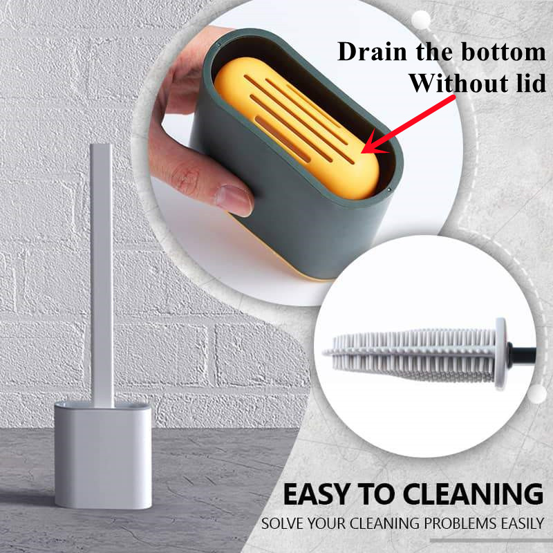 UOSU naujas tualeto šepetėlis silikoninis šepetys tualeto diržas greitai džiūstantis stovas kūrybingas valymo šepetys plokščia galvutė minkštas plaukų valymo šepetys