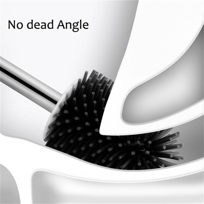 Naujausias TPR silikoninis sieninis/standartinis pagrindas minkštų šerių tualeto šepetys su laikikliu Valymo šepetys Tualeto vonios kambario priedai