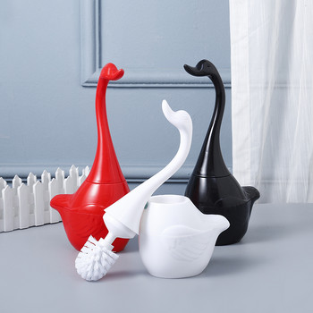 Σετ βούρτσας τουαλέτας Creative Swan Shape Modern with Stand Bring Support Kit Προϊόντα καθαρισμού μπάνιου Κιτ μπάνιου Επιτοίχια