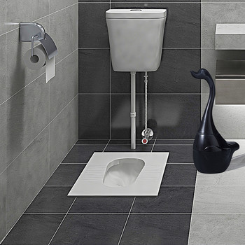 Креативен комплект четки за тоалетна с форма на лебед Модерен със стойка Носете комплект за поддръжка Продукти за почистване на баня Комплекти за монтиране на стена