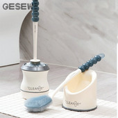 GESEW WC četka s dugom ručkom, mekana gumena četka za čišćenje WC školjke s bazom, alat za čišćenje kupaonice Set kupaonskih dodataka