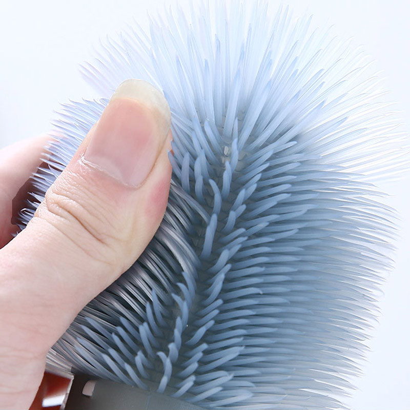 GESEW WC četka s dugom ručkom, mekana gumena četka za čišćenje WC školjke s bazom, alat za čišćenje kupaonice Set kupaonskih dodataka