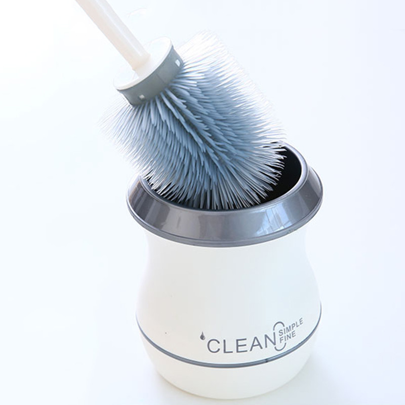 GESEW WC četka s dugom ručkom, mekana gumena četka za čišćenje WC školjke s bazom, alat za čišćenje kupaonice Set kupaonskih dodataka