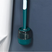 Sienoje pakabinamas ilgos rankenos silikoninis tualeto šepetys su skystu tualeto šepečiu Vonios kambario gaminiai Vėdinimas Tualeto šepetys