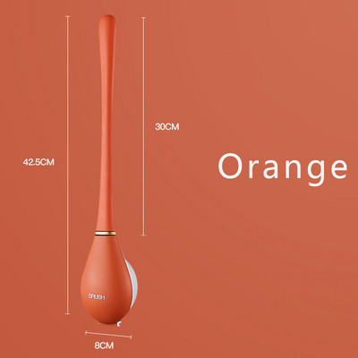 Silikoniniai tualeto šepečiai su laikikliu Prie sienos montuojamas ilgų rankenų tualeto valymo šepetys Modernūs higieniški vonios kambario priedai