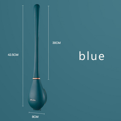 Silikoniniai tualeto šepečiai su laikikliu Prie sienos montuojamas ilgų rankenų tualeto valymo šepetys Modernūs higieniški vonios kambario priedai