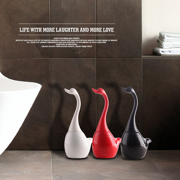 αστεία βούρτσα τουαλέτας κύκνος με βάση Κεραμική βάση πλαστική βούρτσα καθαρισμού λαβής Σετ βούρτσα μπάνιου Εργαλεία καθαρισμού προμήθειες