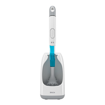 Szilikon WC-kefe zsákutcák nélkül, WC-tartóval, lapos fejű, rugalmas, puha sörtéjű kefekészlet Tartós otthoni fürdőszobai kiegészítők