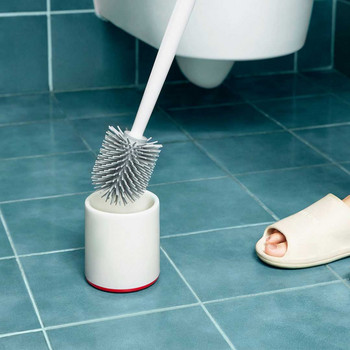 Yijie Вертикално съхранение Меко лепило Четки за тоалетна и държач Комплект почистващи препарати Силициев диоксид Инструмент за почистване на баня