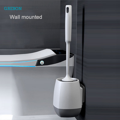 Silikonska TPR četka za WC školjku, držač gumene glave, četka za čišćenje za WC školjku, zidni pribor za kućanstvo, kupaonski pribor za čišćenje poda