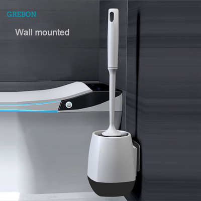 Silikonska TPR četka za WC školjku, držač gumene glave, četka za čišćenje za WC školjku, zidni pribor za kućanstvo, kupaonski pribor za čišćenje poda