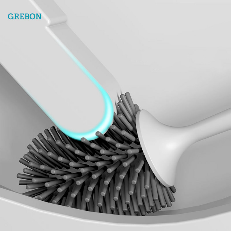 Silikonska TPR četka za WC školjku, držač gumene glave, četka za čišćenje za WC školjku, zidni pribor za kućanstvo, kupaonski pribor za čišćenje poda