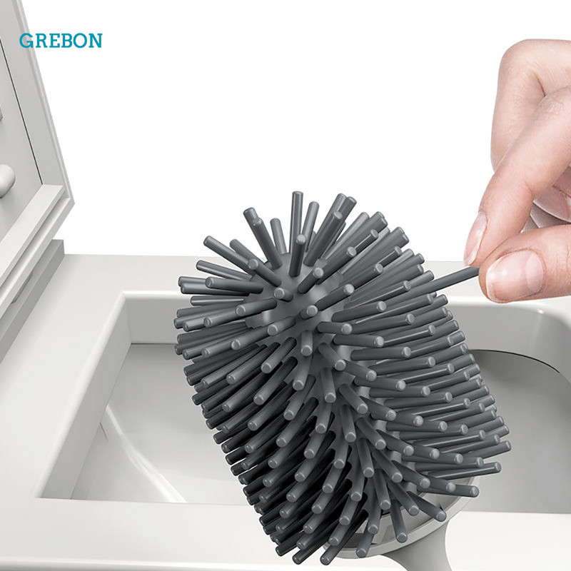 Silikonska TPR četka za WC školjku, držač gumene glave, četka za čišćenje za WC školjku, zidni pribor za kućanstvo, kupaonski pribor za čišćenje poda