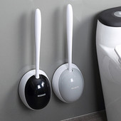 Silikoninis tualeto šepetys Plokščia galvutė Lankstus minkštas tualeto šepetys Greitai nusausinamas prie sienos montuojami valymo įrankiai Namų vonios kambario priedai