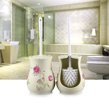 Комплект четки за почистване от смола за тоалетна Европейски аксесоари за баня Тоалетна четка Домакински с държач Комплект Стоящ на пода