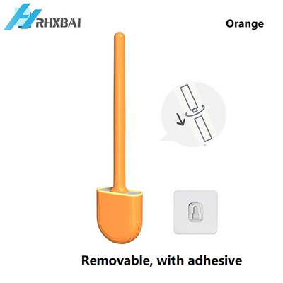 Nuimama rankena, silikoniniai šereliai, tualeto šepetys ir laikiklis, skirtas valyti prie sienos ir tualeto įrankiams laikyti