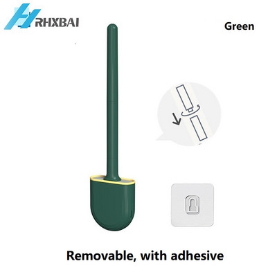 Nuimama rankena, silikoniniai šereliai, tualeto šepetys ir laikiklis, skirtas valyti prie sienos ir tualeto įrankiams laikyti