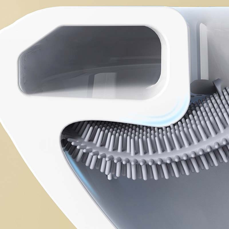 Nuimama rankena, silikoniniai šereliai, tualeto šepetys ir laikiklis, skirtas valyti prie sienos ir tualeto įrankiams laikyti