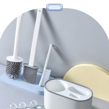 Комплект силиконови държачи за тоалетни четки Комплект креативни почистващи четки Почистване на тоалетни за баня Комплекти за окачване на стена с мека четина