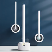 Perie de toaletă rotativă din silicon TPR cu suport, uscare, uscare, unelte de uz casnic, pentru baie, perie montată pe perete fără perforații